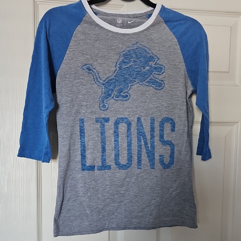 Nike Detroit Lions 3/4 Sleeve Raglan Tee